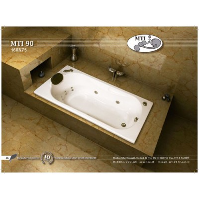 אמבטיה מלבנית דגם 160X75 MTI-90