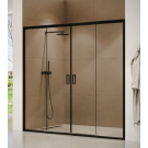 מקלחון חזית הזזה אוונס דלתות 165-180 ס"מ שחור שקוף