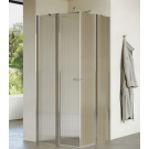 מקלחון פינתי 2 קבועות ו 2 דלתות פתיחה דגם מונרו פרזול ניקל זכוכית גלינה