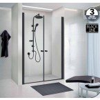 מקלחון חזיתי 2 דלתות שחור מט מידה 100-105 ס''מ 