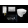 VITRA- מיכל הדחה סמוי ויטרה + אסלה תלויה נורמוס ומושב טריקה שקטה + לחצן VITRA